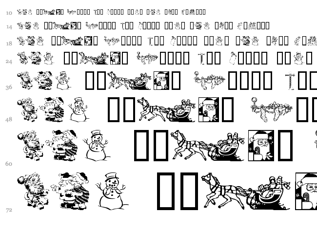 Xmas Clipart 2 font waterfall